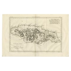 Jamaica – Original Antique Island Map by Rigobert Bonne, c.1780