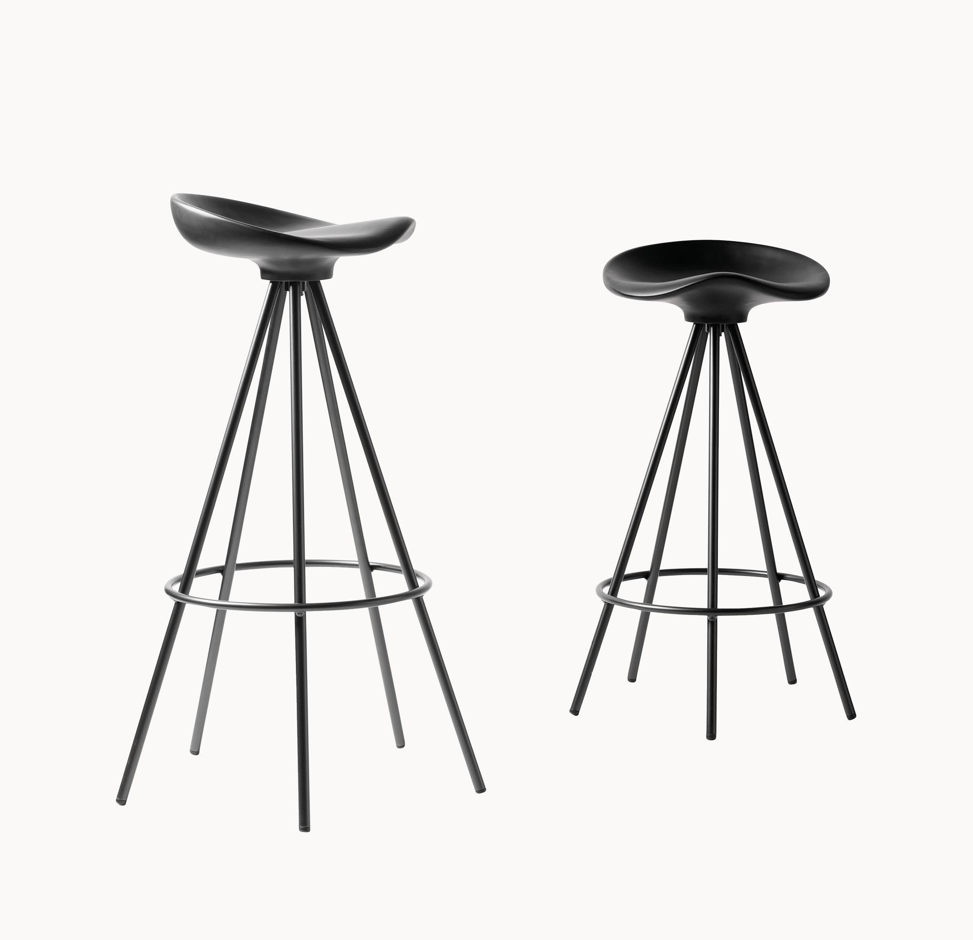 Anodized Jamaica stool by Pepe Cortes painted black kitchen couter top with swivel seat  For Sale