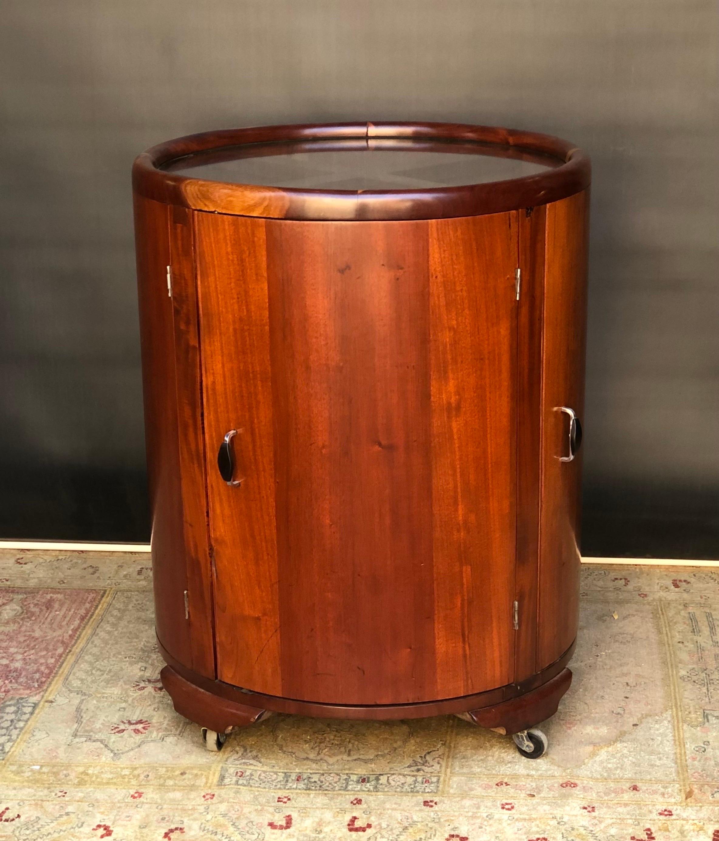 Jamaican Art Deco Round Bar/Cocktail Cabinet By Burnett Webster(circa.1934-1939) For Sale 9