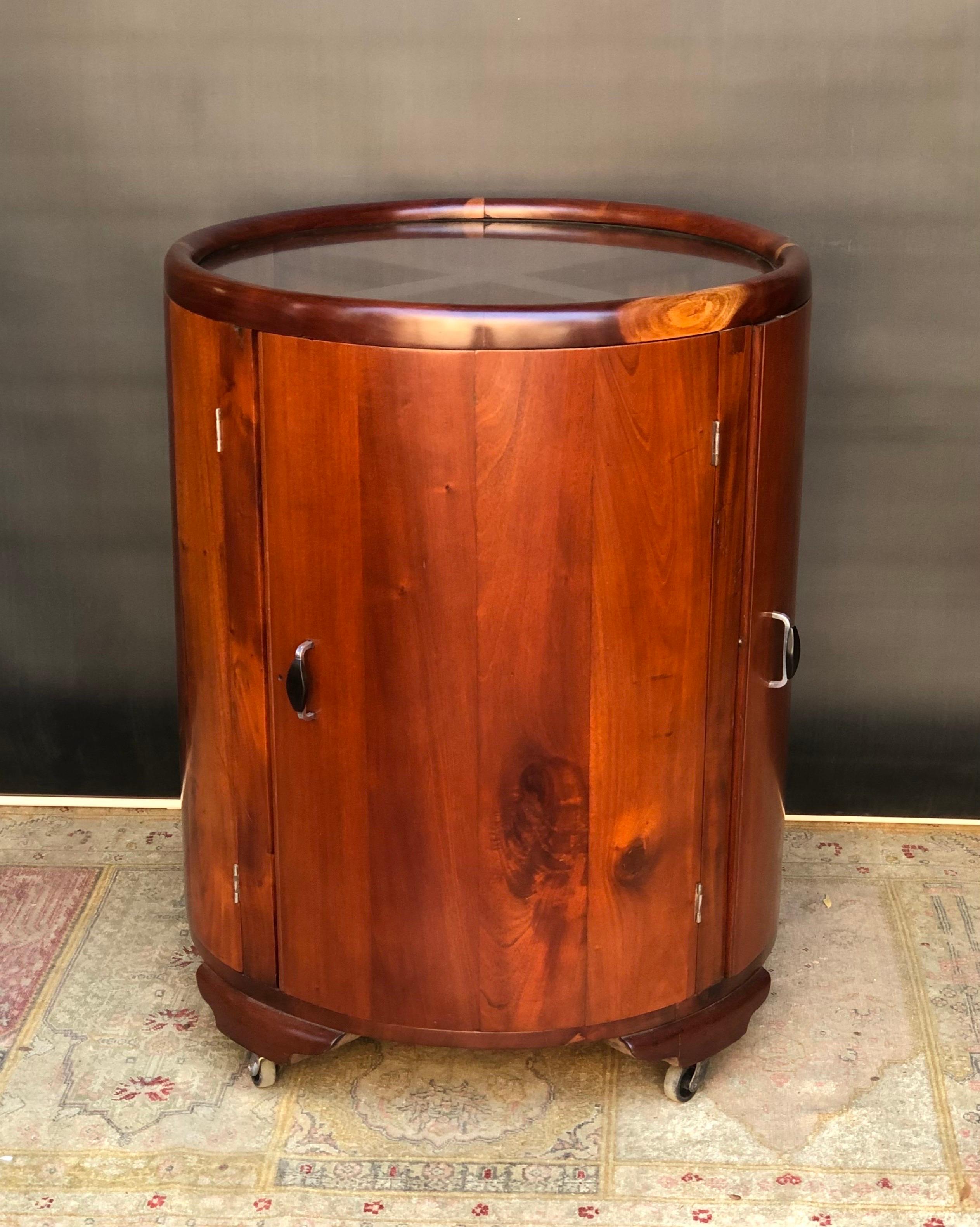Jamaican Art Deco Round Bar/Cocktail Cabinet By Burnett Webster(circa.1934-1939) For Sale 11