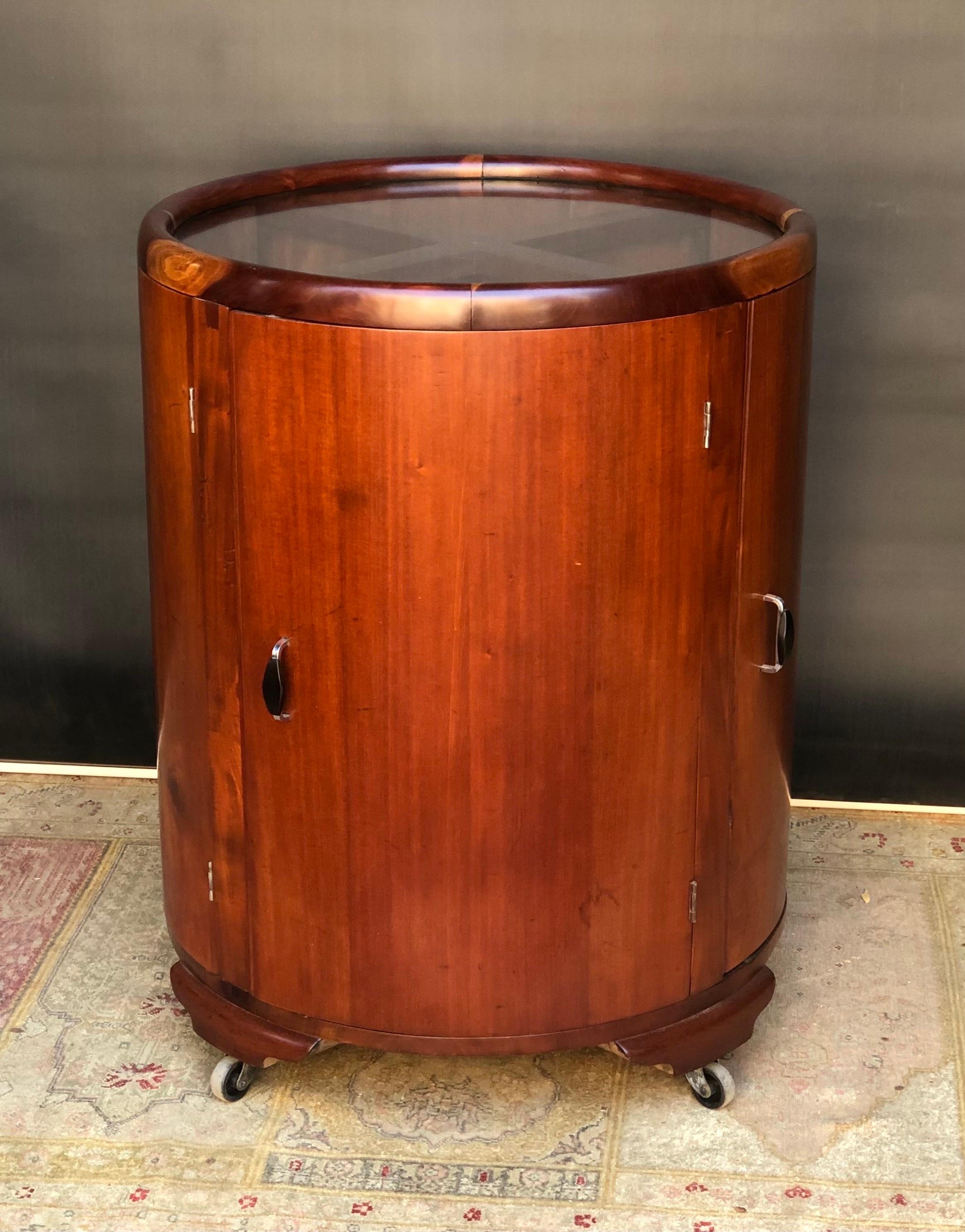 Jamaican Art Deco Round Bar/Cocktail Cabinet By Burnett Webster(circa.1934-1939) For Sale 12
