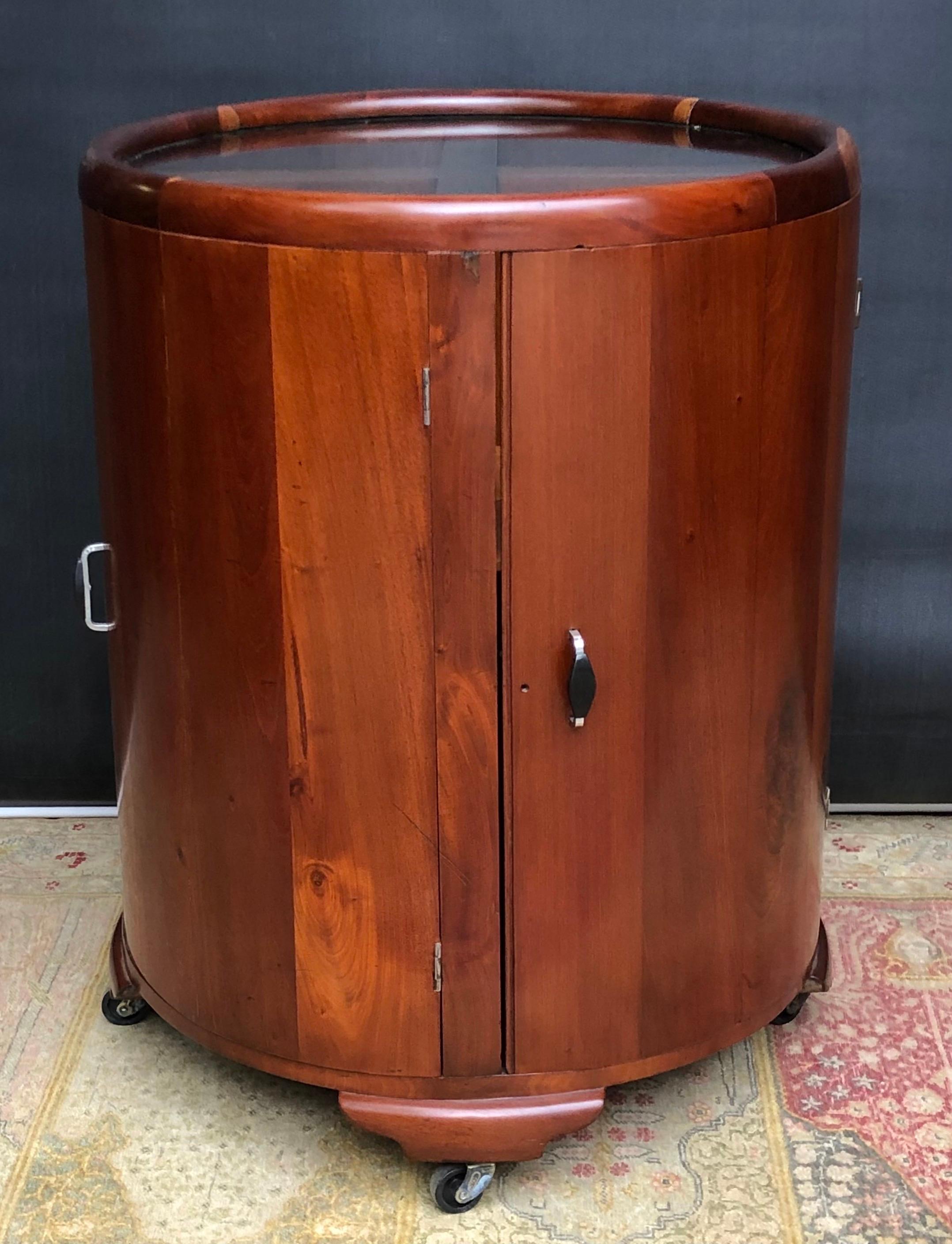 20th Century Jamaican Art Deco Round Bar/Cocktail Cabinet By Burnett Webster(circa.1934-1939) For Sale