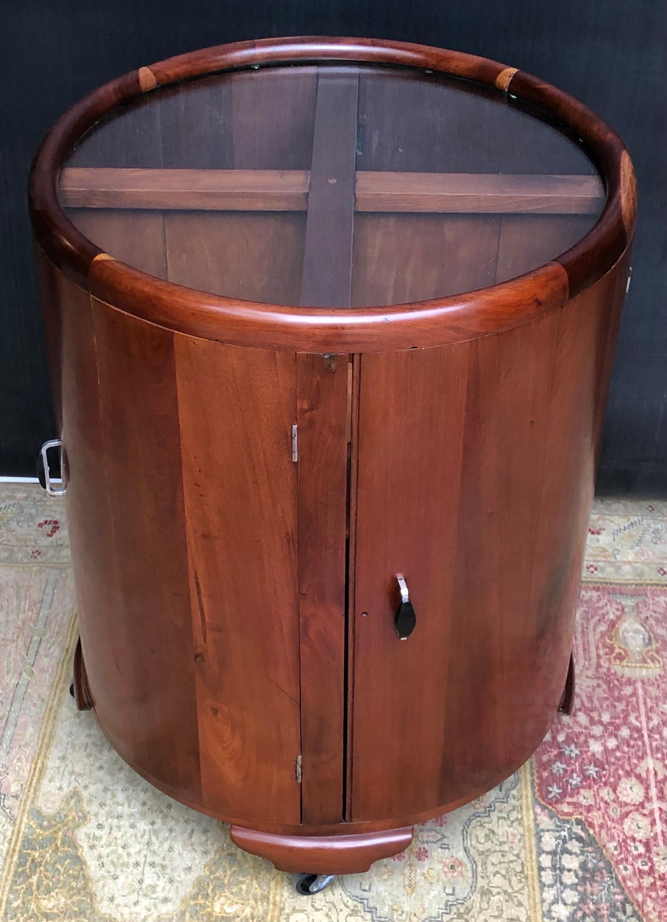 Jamaican Art Deco Round Bar/Cocktail Cabinet By Burnett Webster(circa.1934-1939) For Sale 1