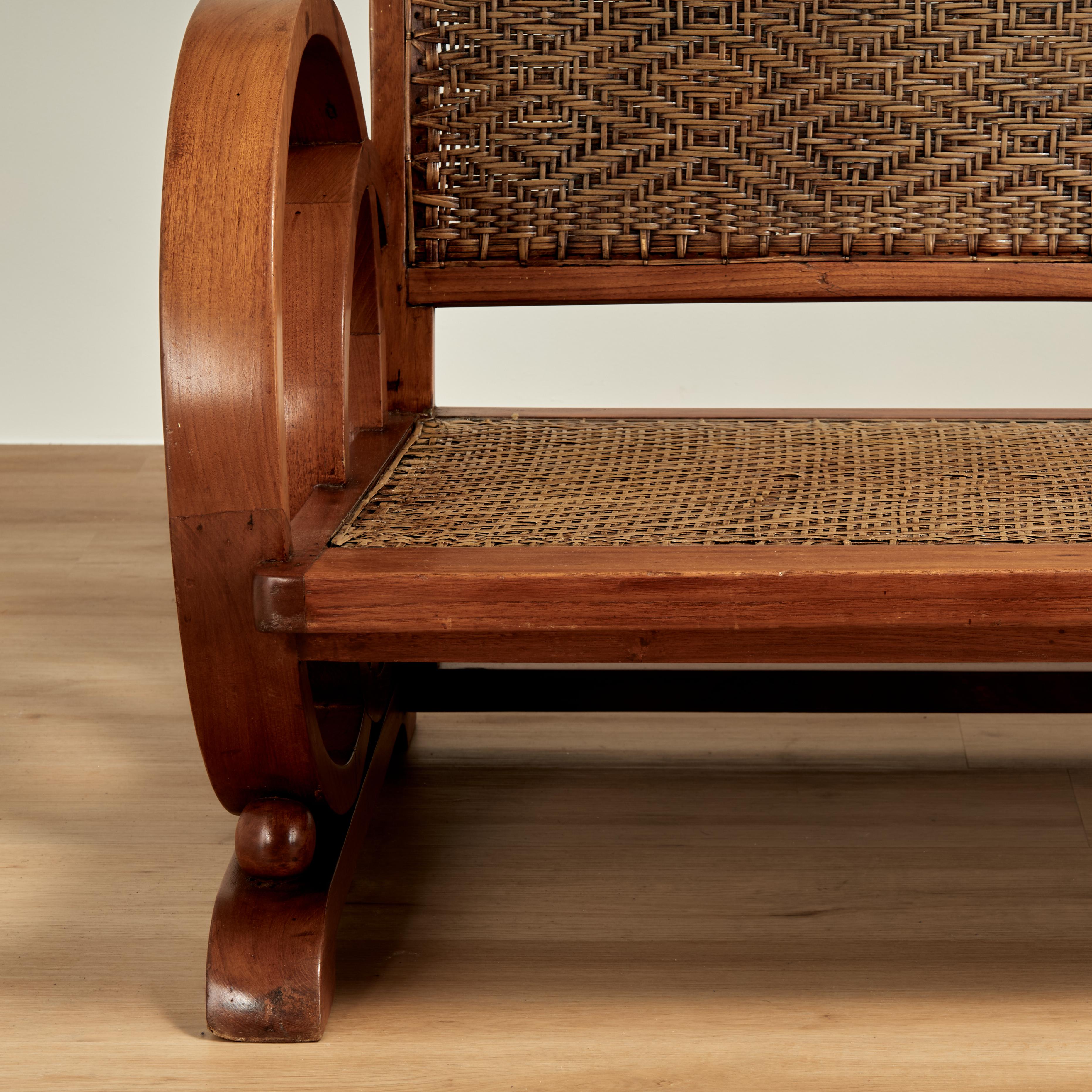 Sillón o Canapé de estilo Art Decó jamaicano Caña en venta