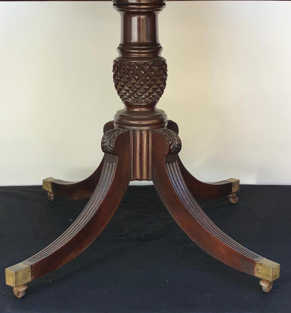 Jamaican Regency Pineapple Pedestal Center Table, 19th Century In Good Condition In Charleston, SC