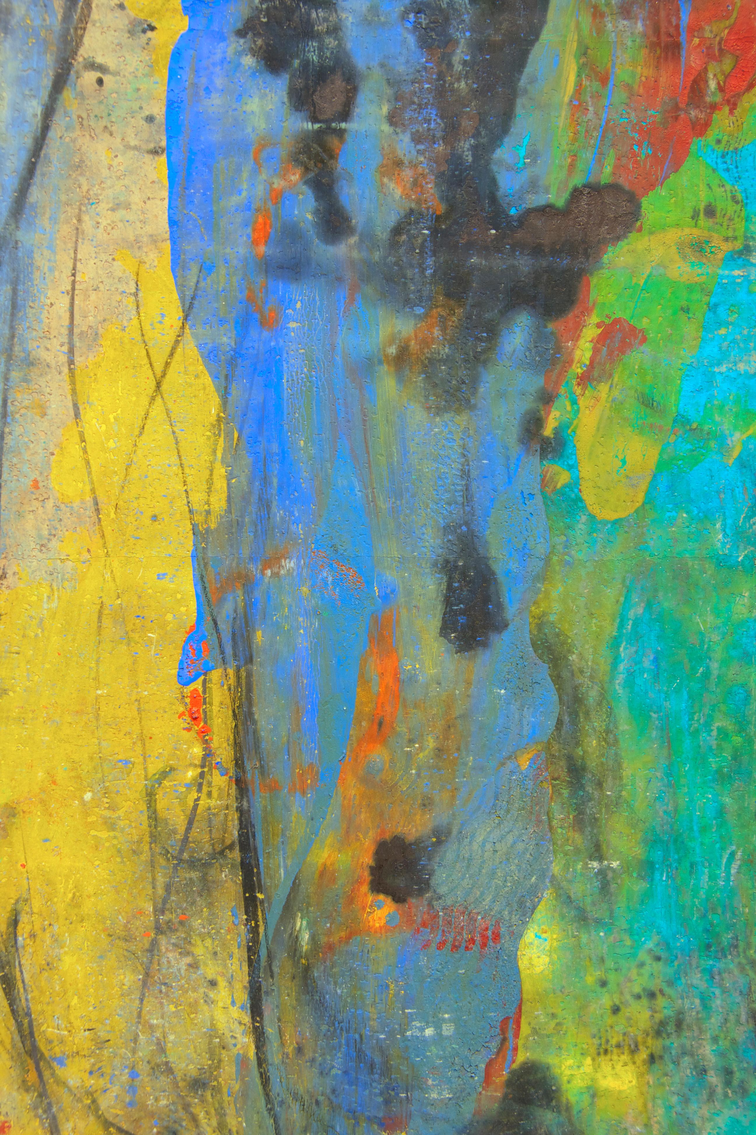 Regard céleste - Marron Abstract Painting par Jamali