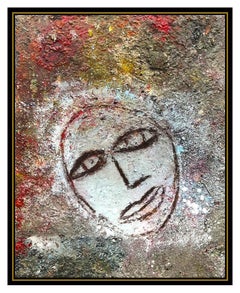 Jamali Original Fresco Tempera Painting On Board Signed Portrait Modern Artwork