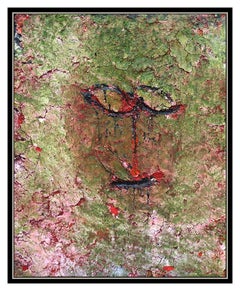 Jamali Fresco Tempera Painting On Board Original Signed Portrait Modern Abstract