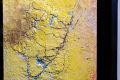 Jamali Fresco Amarillo Pintura Tempura Firmado Pintura Arte Contemporáneo Original