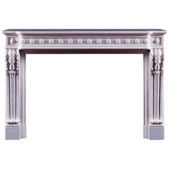 Jamb Louis XVI Style Antoinette Fireplace in White Statuary Marble