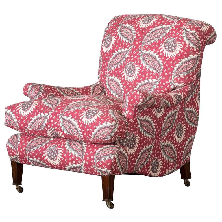 The Jamb Millicent Chair in the Victorian Howard & Sons Style For Sale