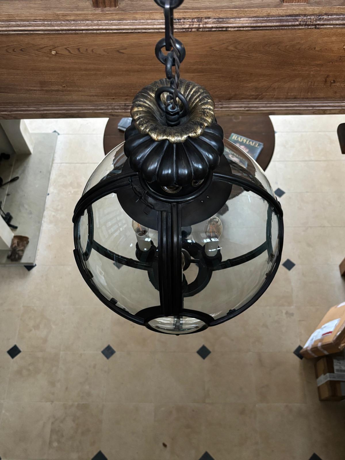 Bronzed Jamb Small Convex Globe Lantern