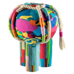 Vaso treppiede artigianale Jambo in gomma colorata di recupero