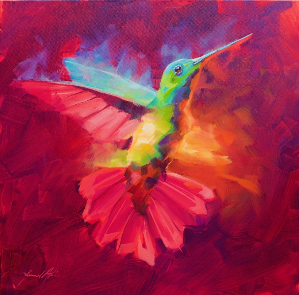 Jamel Akib Figurative Painting - Humming Bird II