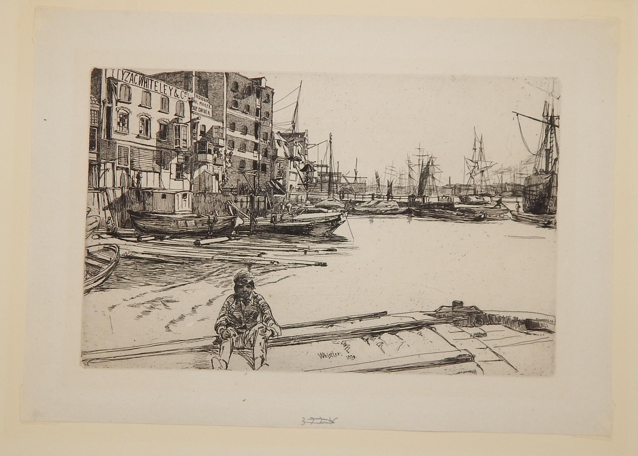 James Abbott McNeill Whistler, (1834-1903)
Etching and drypoint. Signed in the plate lower center and dated 1859.
Image measures: 5 1/4