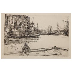 James Abbott McNeill Whistler Etching, 1959, "Eagle Wharf"