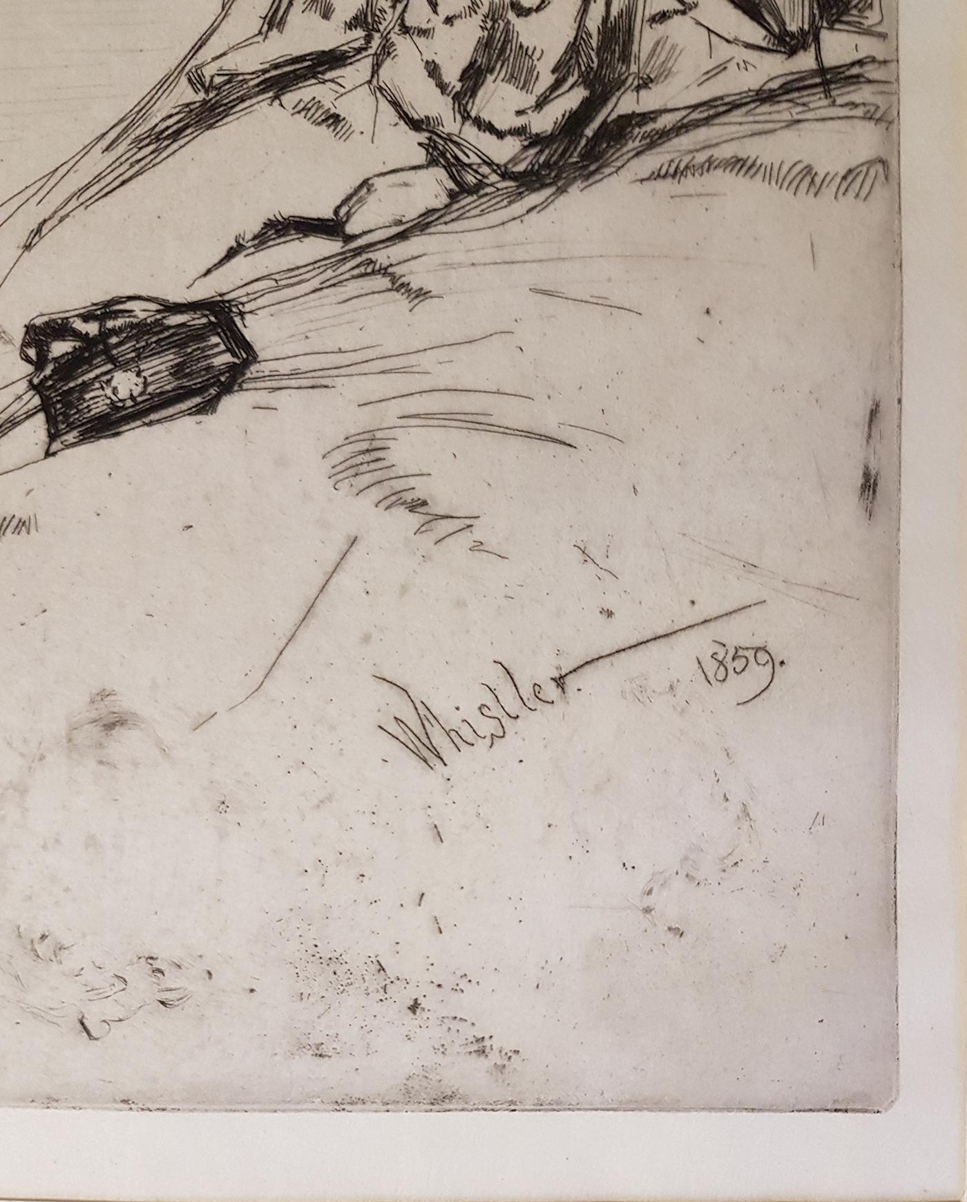 Bibi Lalouette - Aguafuerte de James Whistler - 1859 - Portrait Print Gris de James Abbott McNeill Whistler