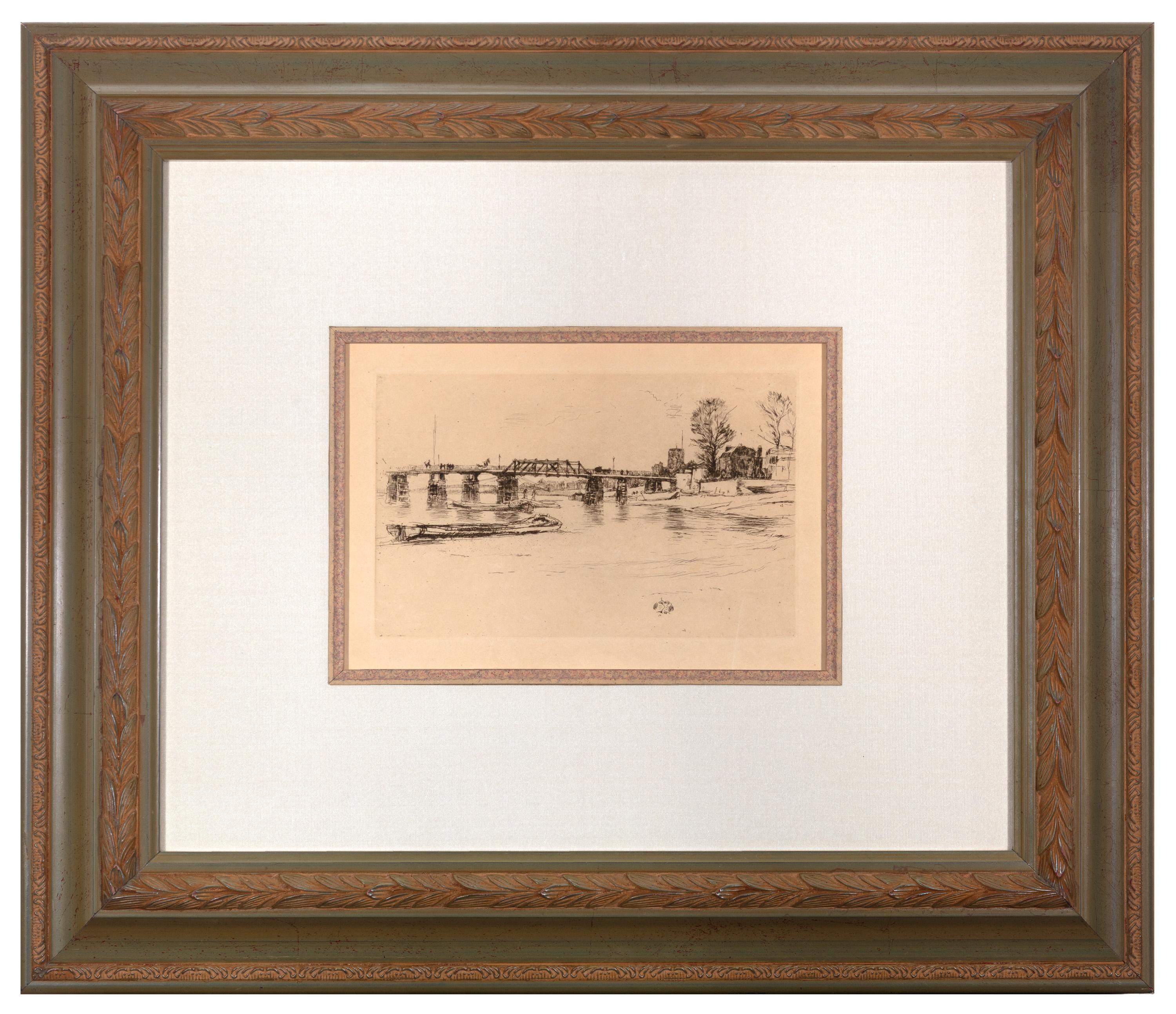 James Abbott McNeill Whistler Landscape Print - "Fulham AKA Chelsea (Kennedy 182), " Original Etching Signed
