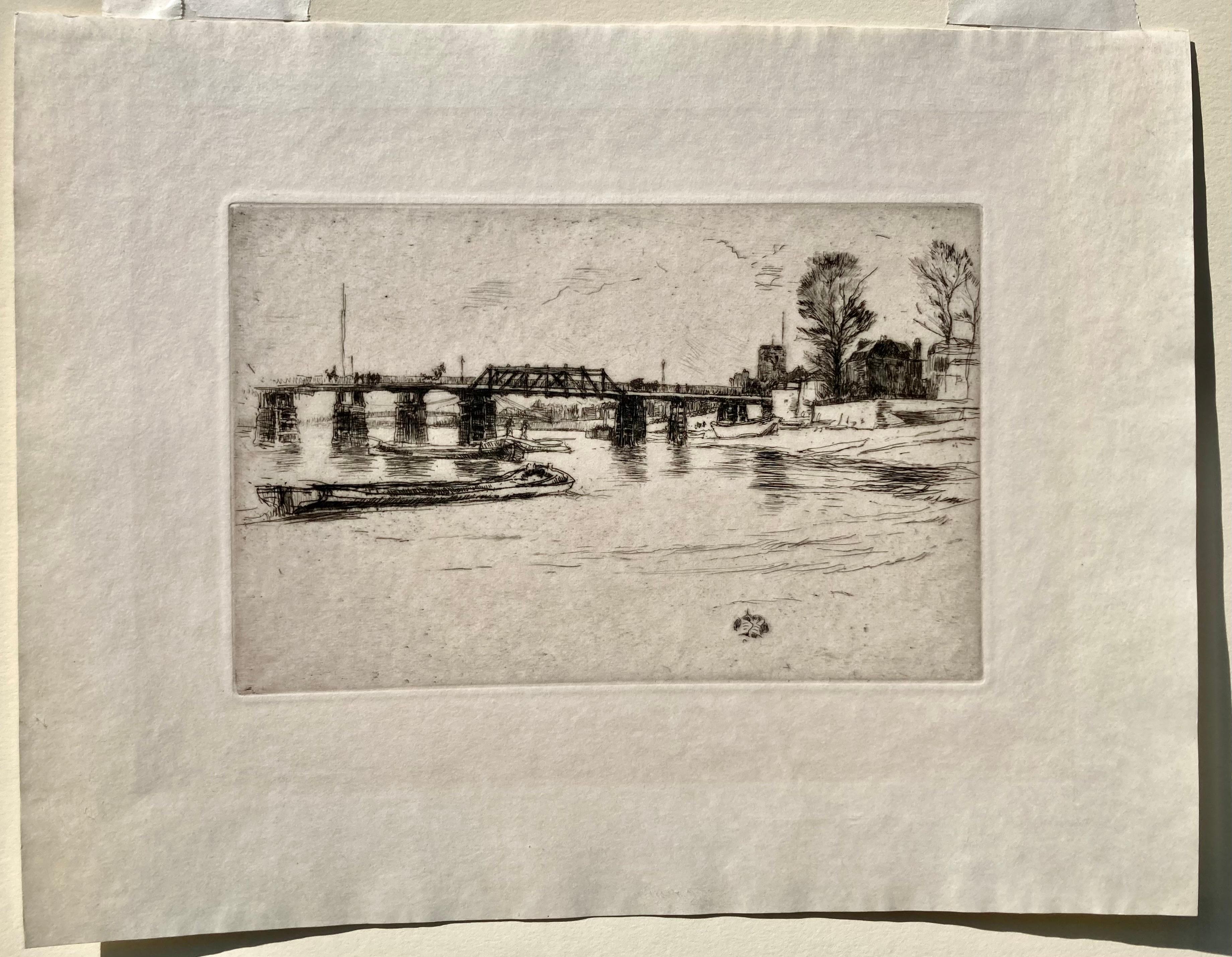 FULHAM (Beige), Landscape Print, von James Abbott McNeill Whistler