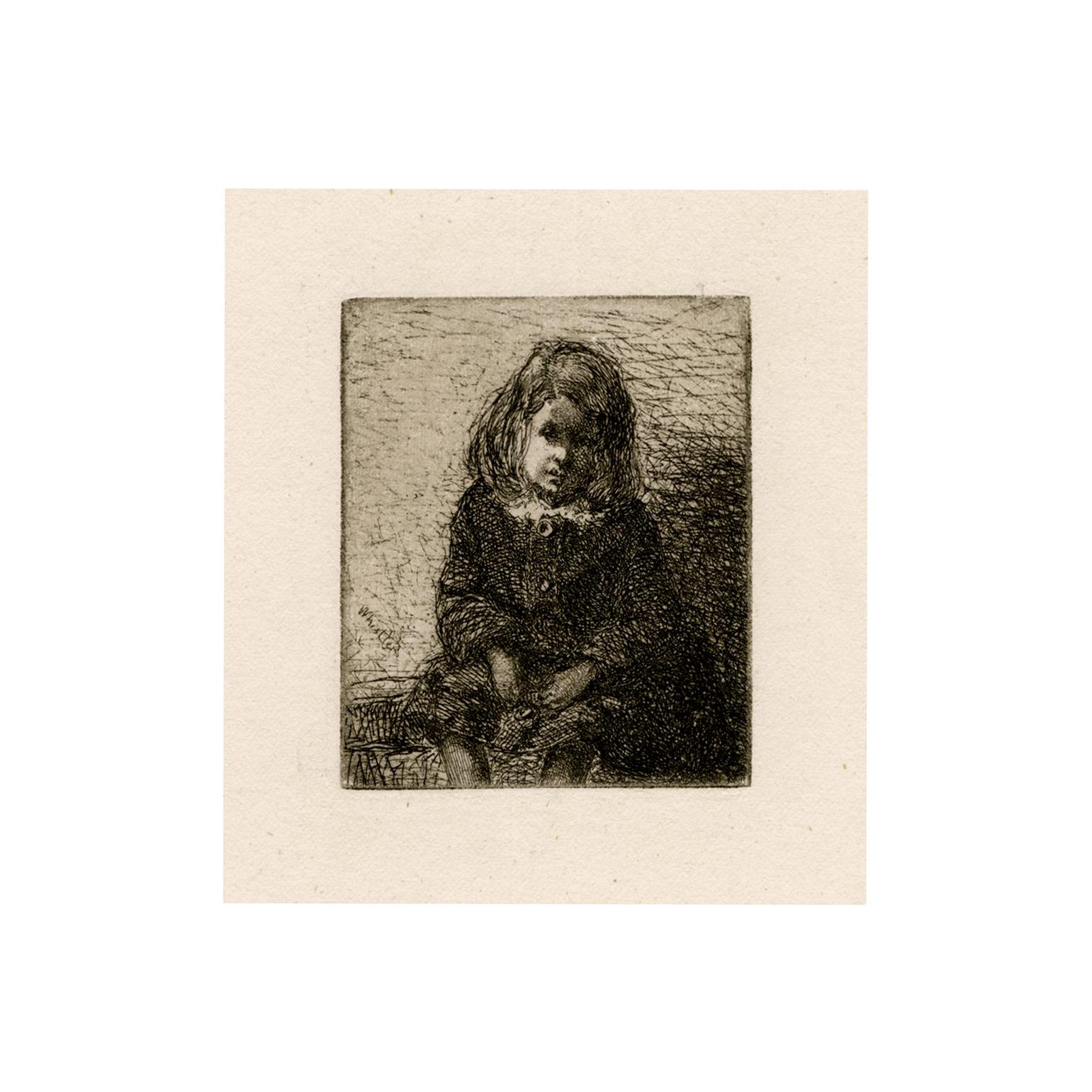 James Abbott McNeill Whistler Portrait Print - 'Little Arthur' (from the 'French Set') — Mid-19th Century Impressionism