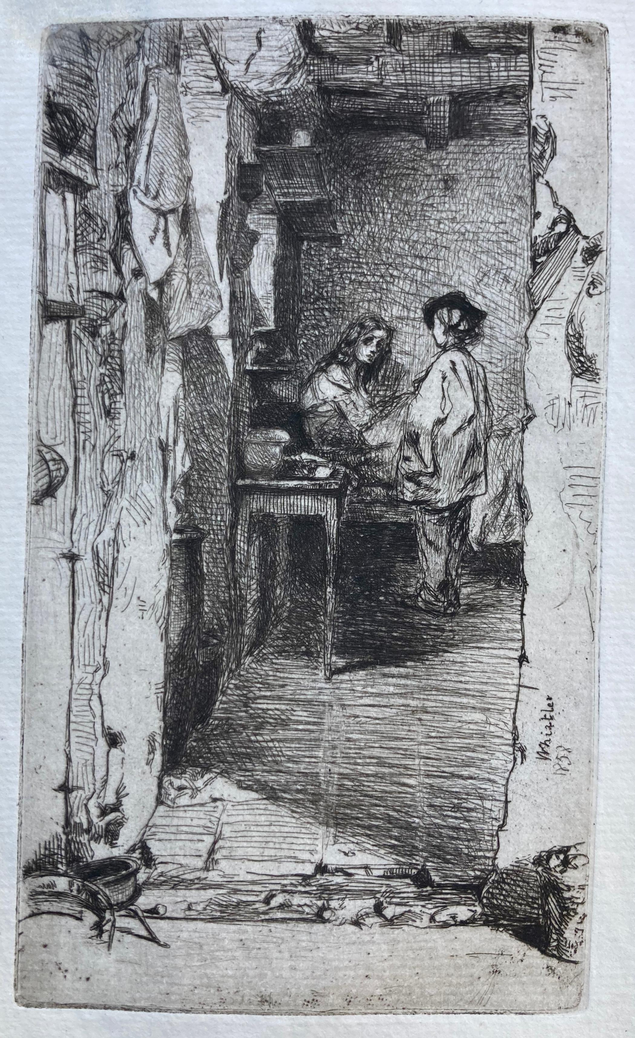 James Abbott McNeill Whistler Interior Print - RAG GATHERERS