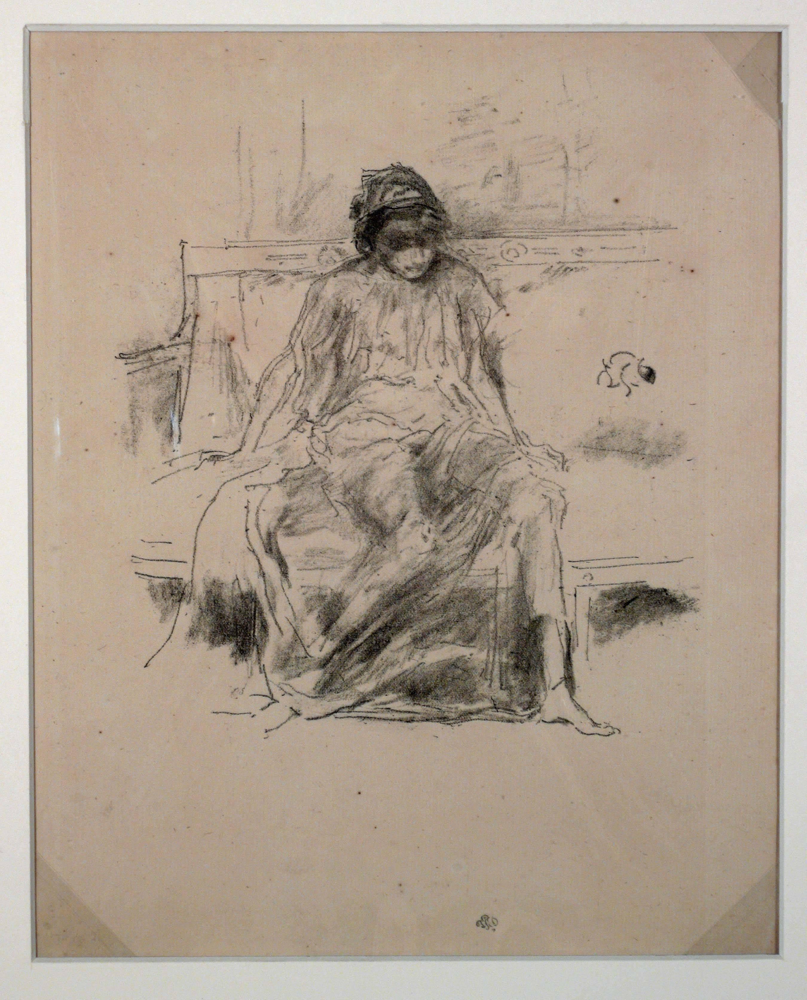 James Abbott McNeill Whistler Figurative Print - THE DRAPED FIGURE SEATED