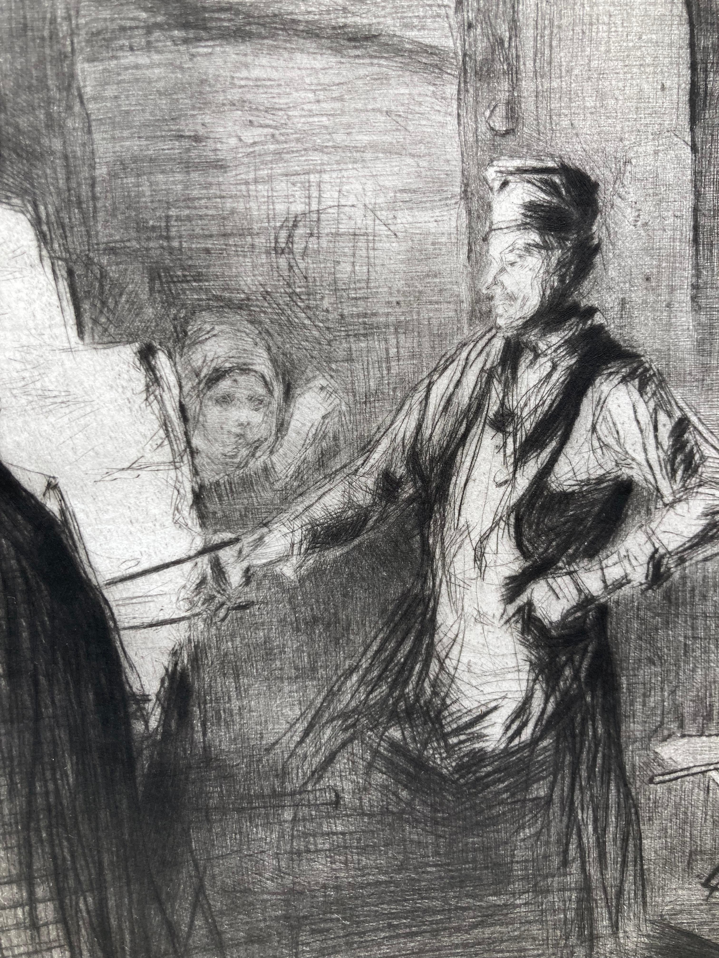 THE FORGE - Rich Drypoint - Impressionist Print by James Abbott McNeill Whistler