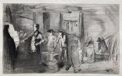 Antique THE FORGE - Rich Drypoint
