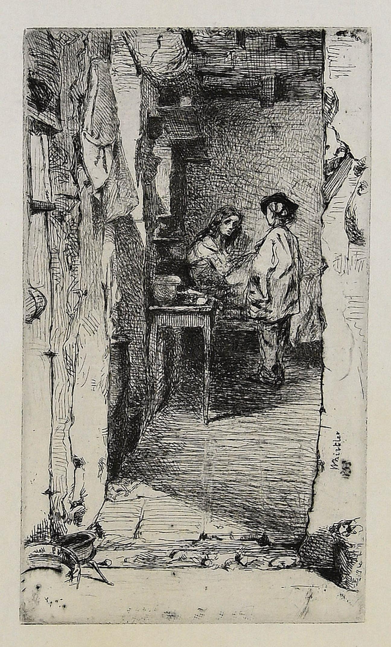 The Rag Gatherers - Original Etching by J.A. Whistler - 1858