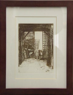 Vintage W. Jones, Lime-Burner, Thames Street-Etching (Reproduction) 