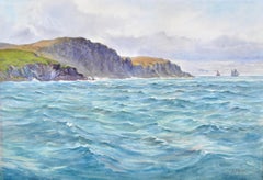 Mull of Galloway - Scottish Coastal Beach Watercolour Antique Painting