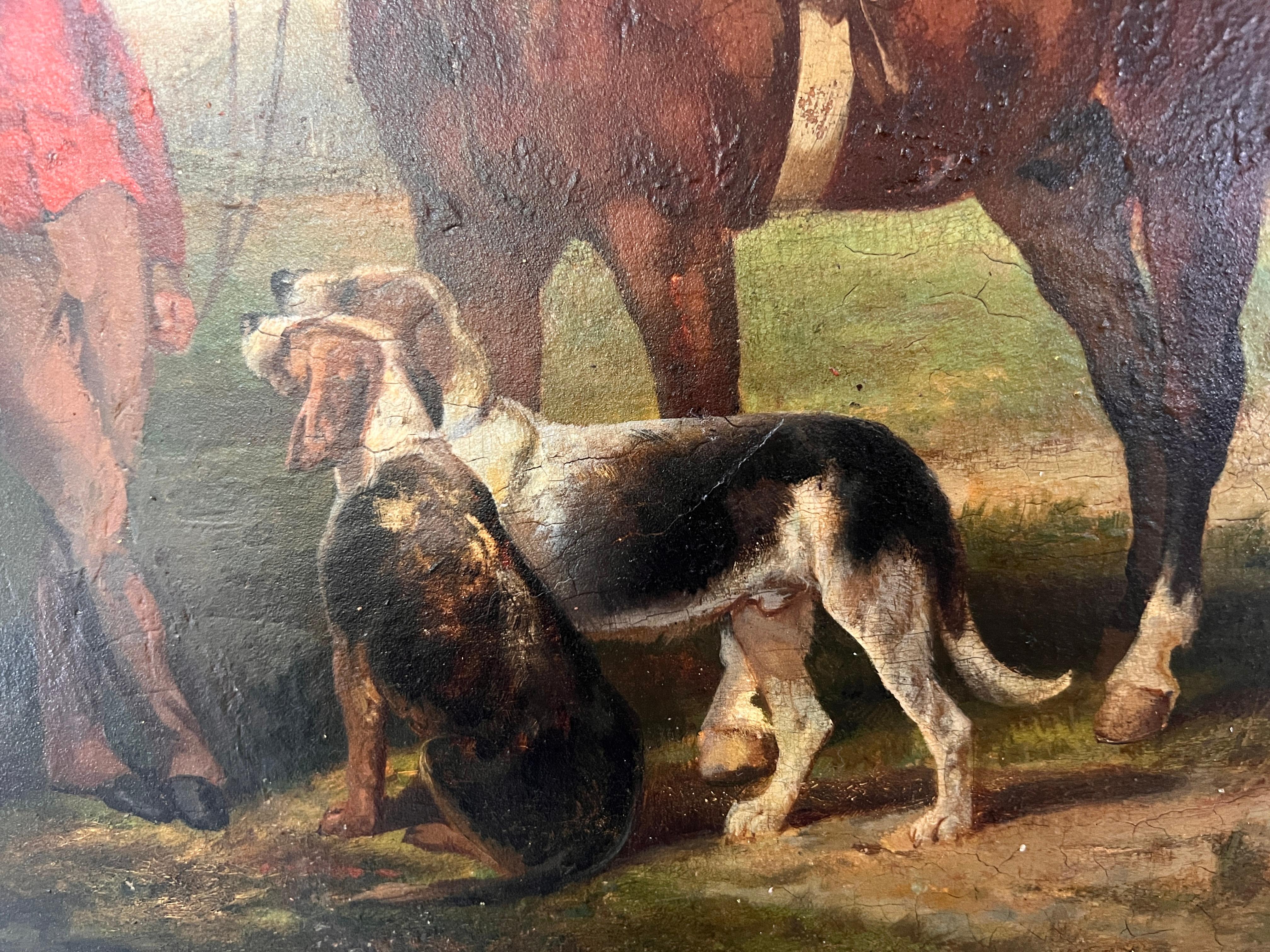 Famous British Artist James A. Walker(1841-1898) antique oil painting, Huntsman For Sale 3