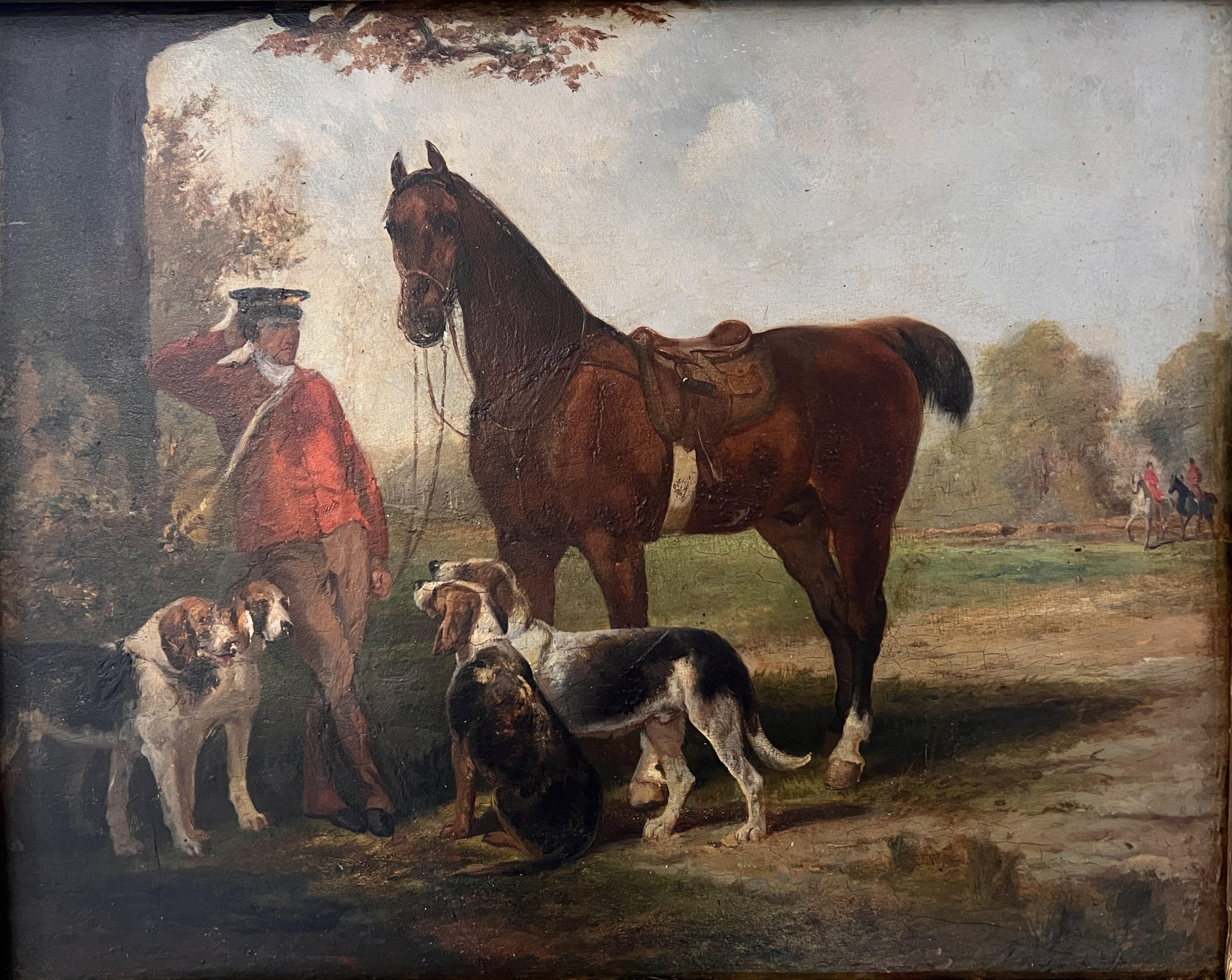 Famous British Artist James A. Walker(1841-1898) antique oil painting, Huntsman For Sale 2