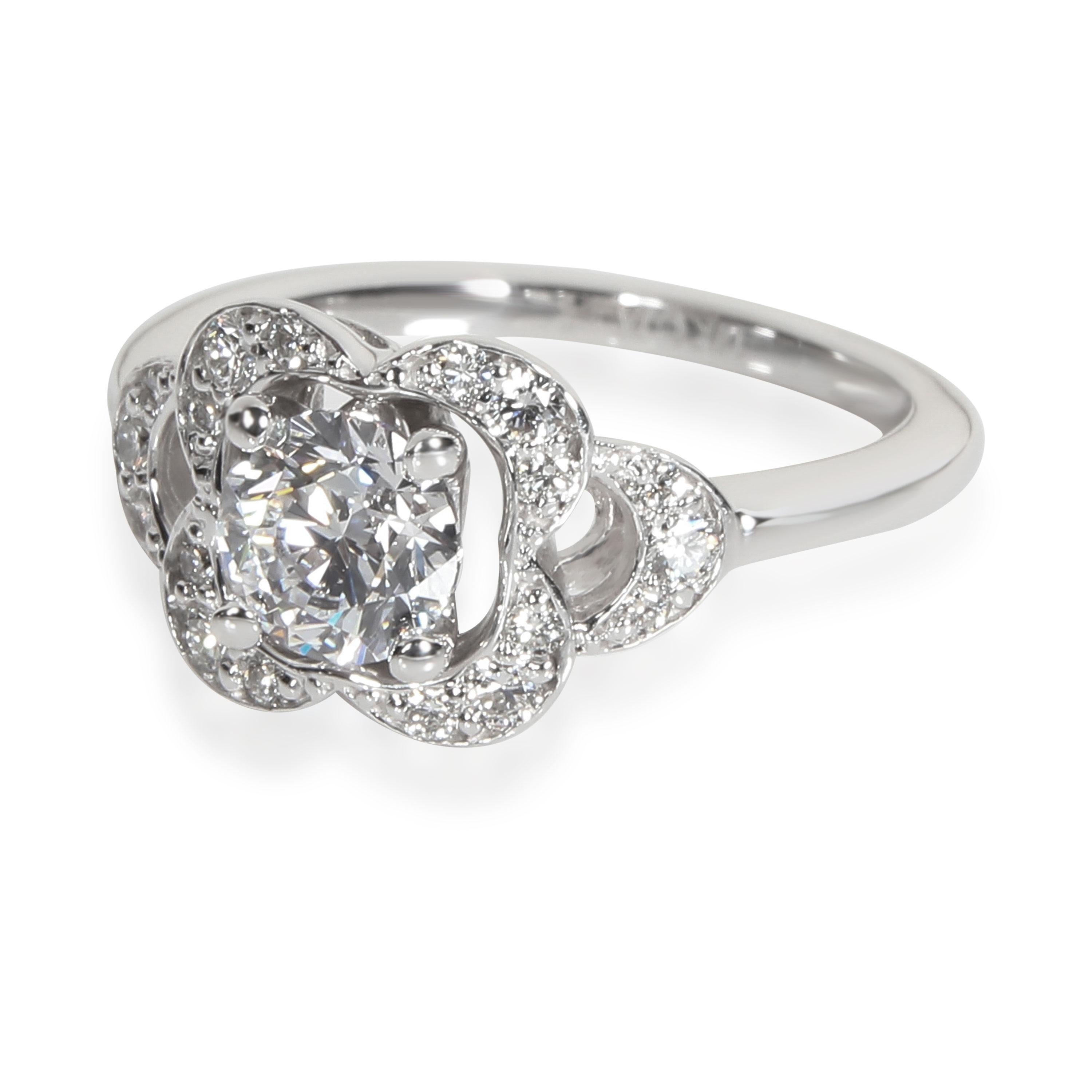 Round Cut James Allen Diamond Engagement Ring in 14 Karat White Gold GIA D VVS2 0.52 Carat