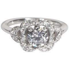 James Allen Diamond Engagement Ring in 14 Karat White Gold GIA D VVS2 0.52 Carat