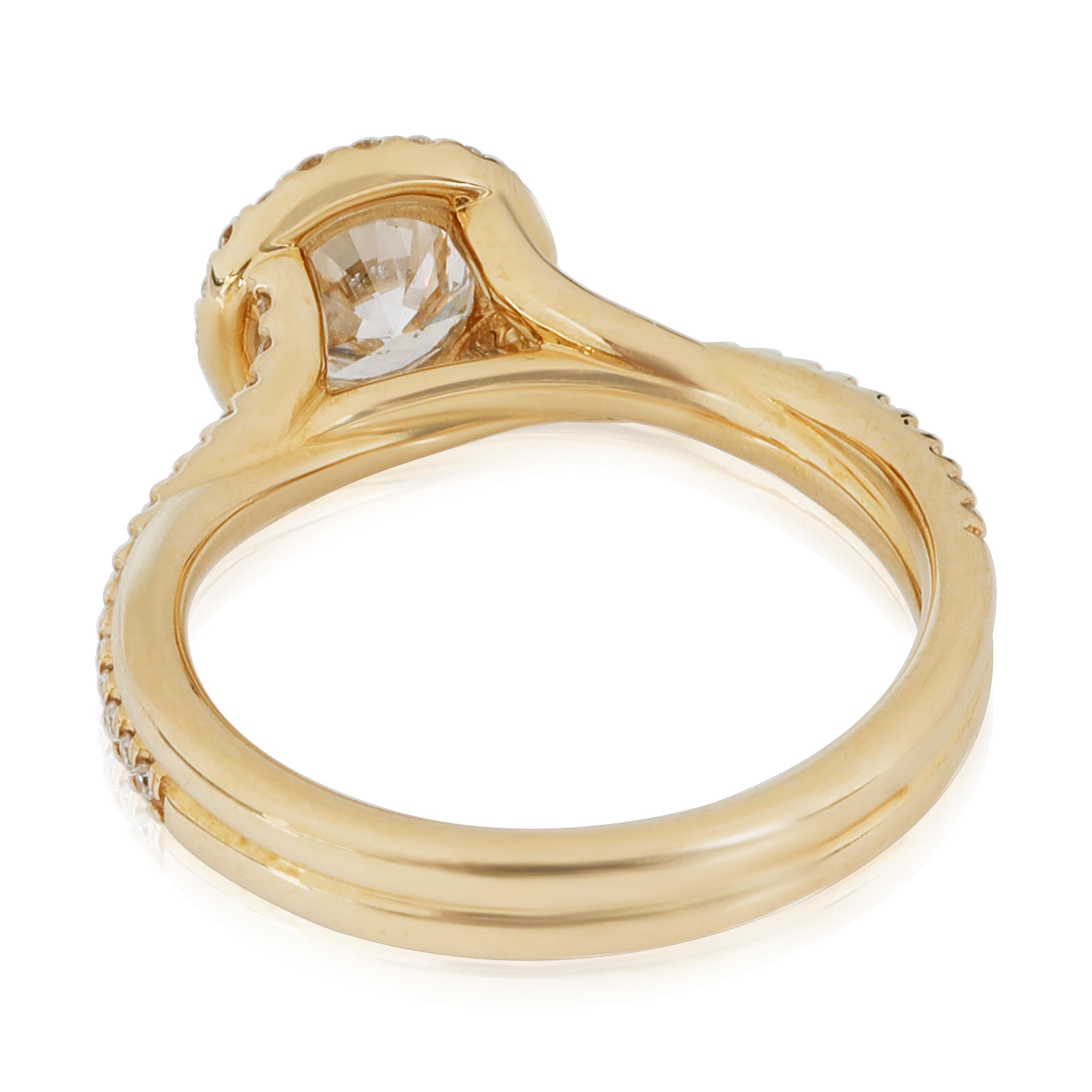 James Allen James Allen Halo Diamant Verlobungsring in 18k Gelbgold I SI1 1,28 Gesamtkaratgewicht (Rundschliff)