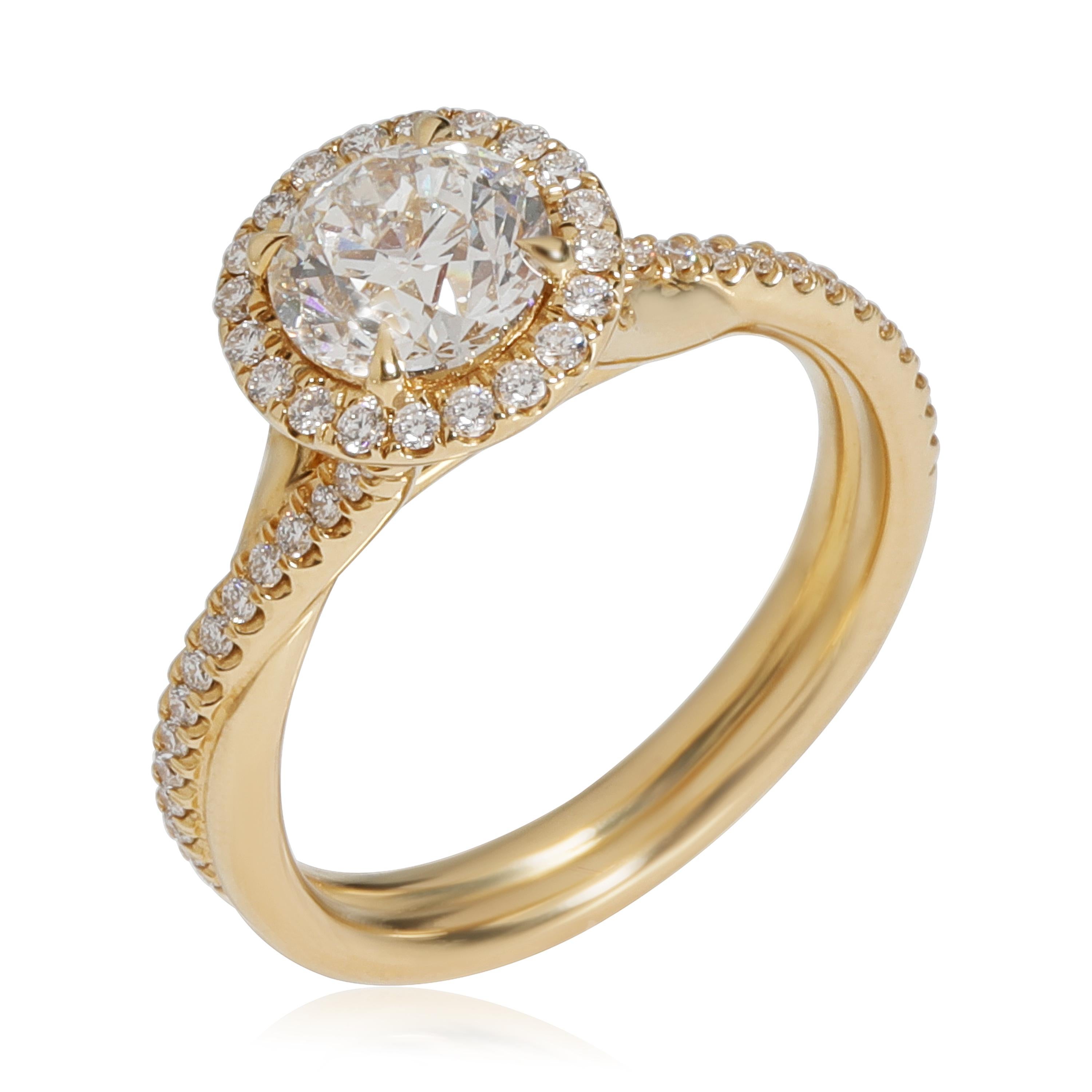 James Allen James Allen Halo Diamant Verlobungsring in 18k Gelbgold I SI1 1,28 Gesamtkaratgewicht Damen