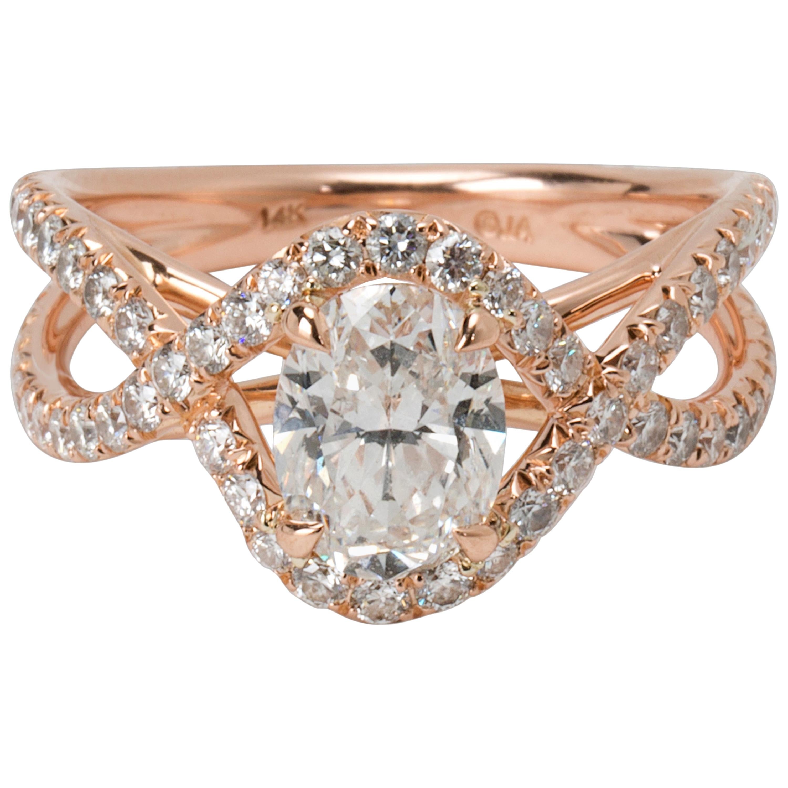 James Allen Oval Diamond Engagement Ring in 14 Karat Rose Gold '2.65 Carat'