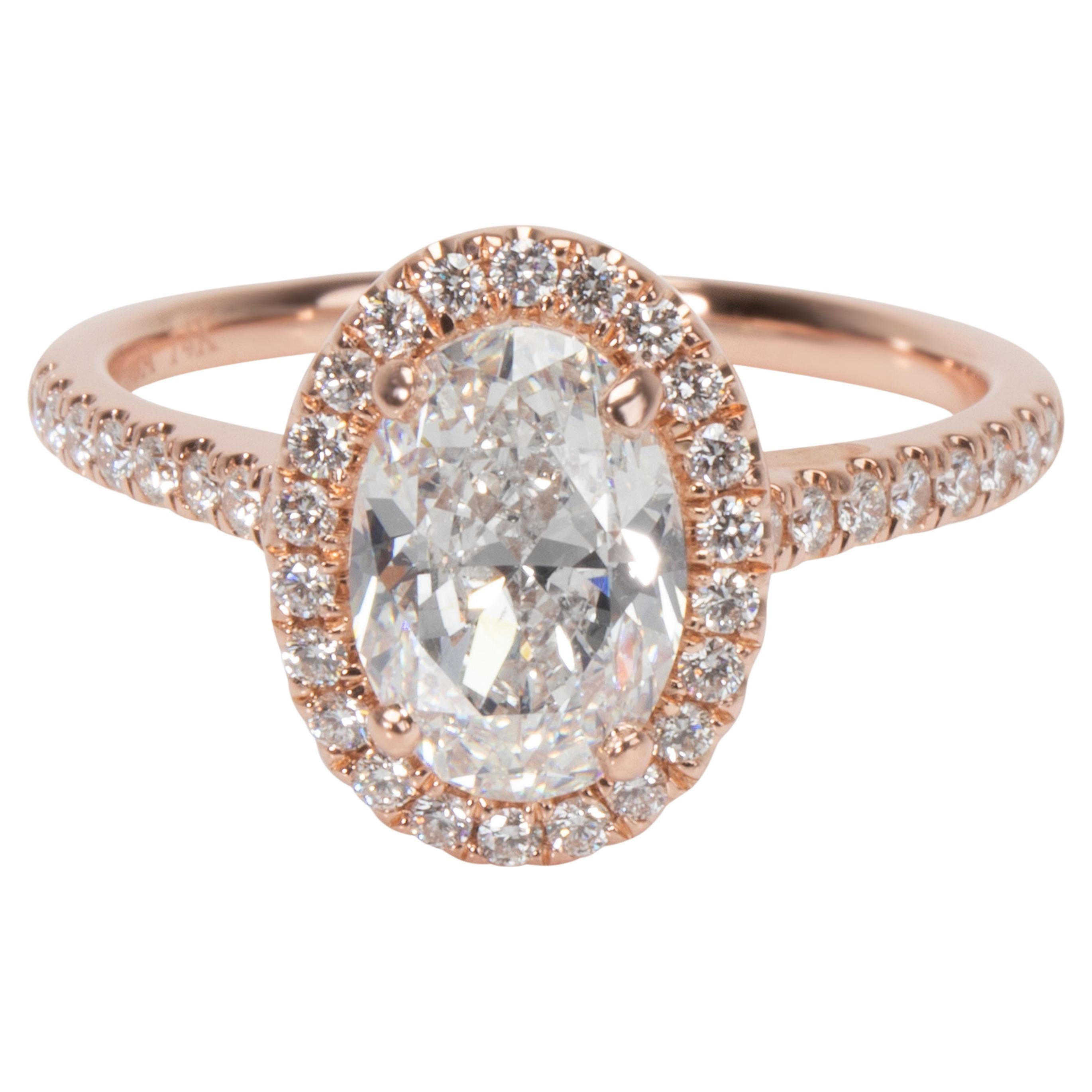 James Allen Oval Halo Diamond Engagement Ring in 14K Rose Gold GIA F SI1 1.6 CTW