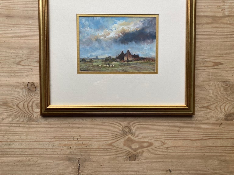 James Allen, Norfolk landscape with sheep and cottage For Sale 3