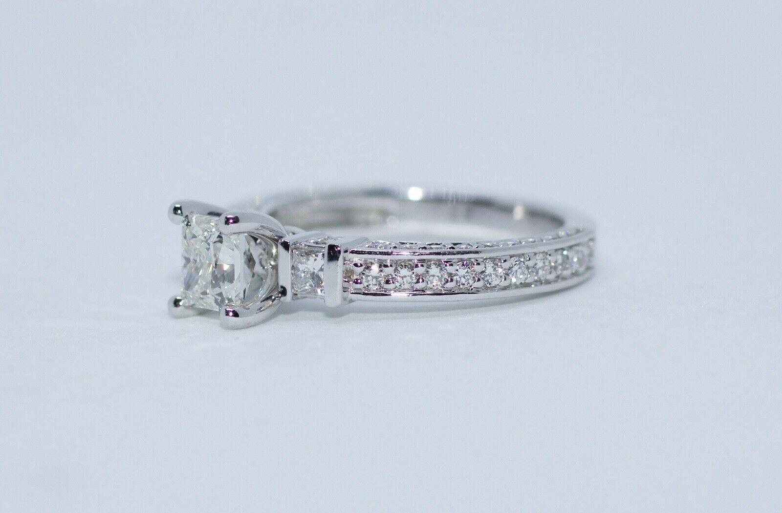 Women's James Allen Platinum GIA Certified Princess Cut Diamond 3-Stone Ring