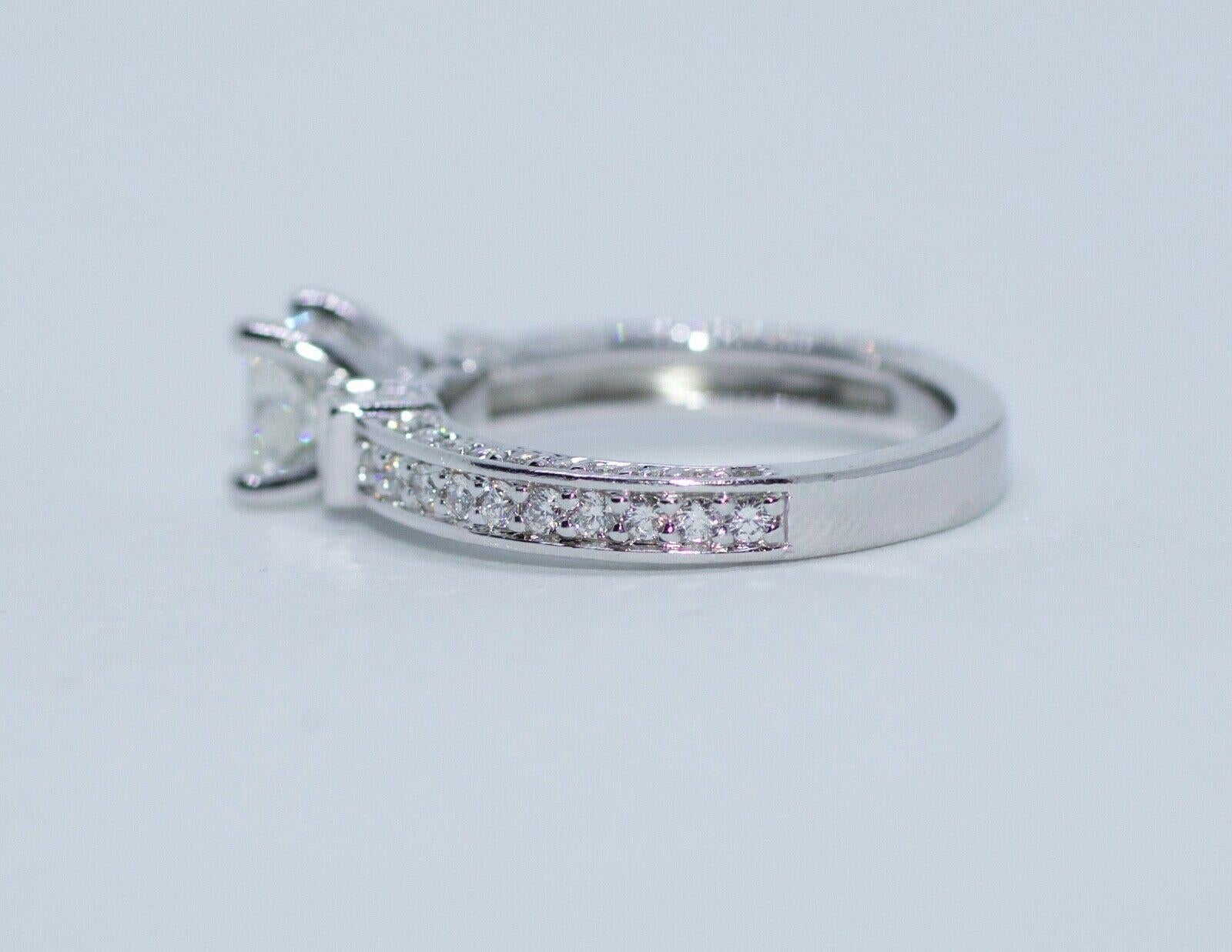 James Allen Platinum GIA Certified Princess Cut Diamond 3-Stone Ring 1