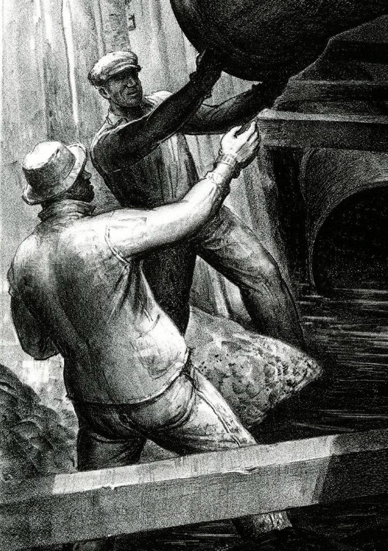 The Trench - American Realist Print by James Allen