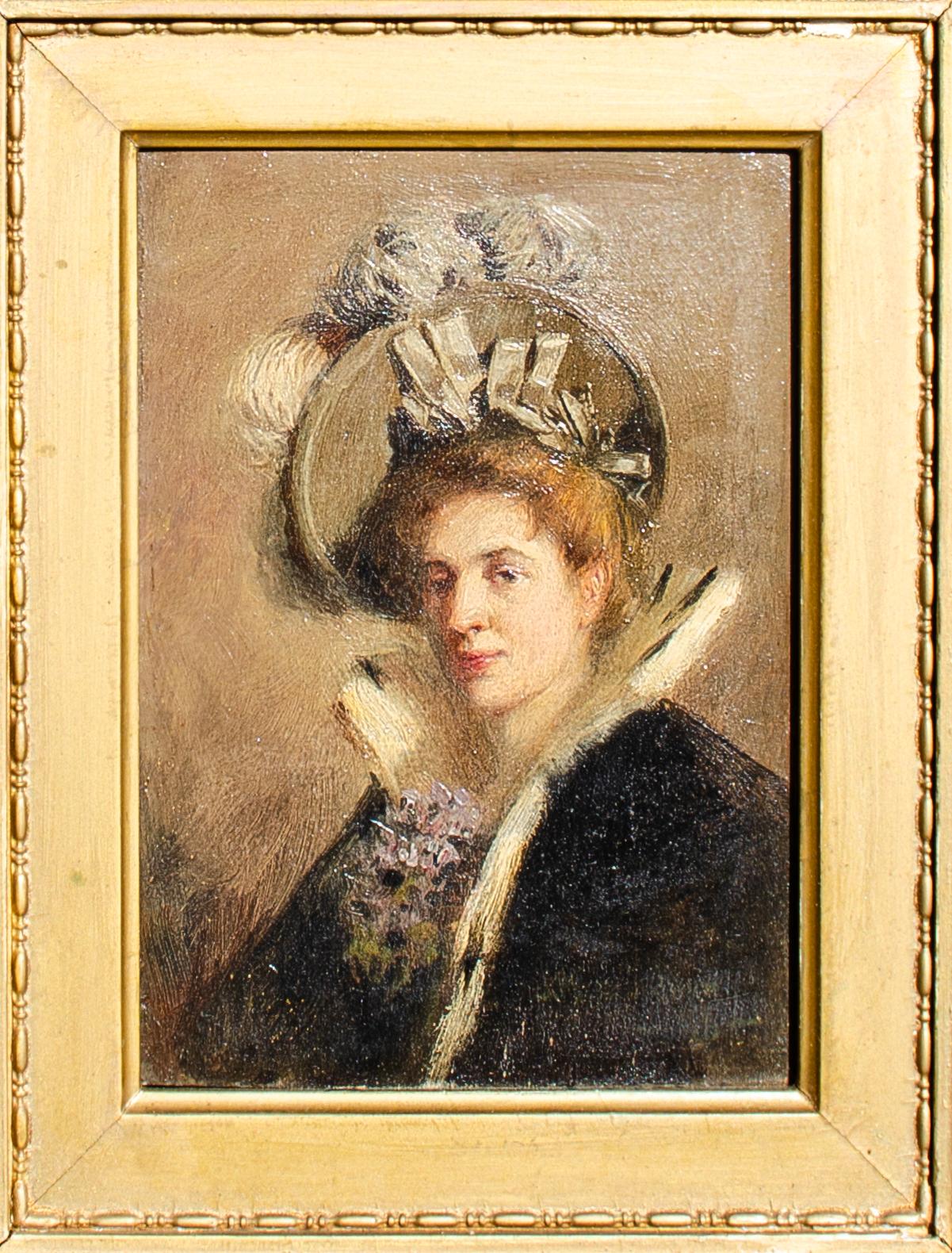 James Allen St. John (American, 1872-1957)
Portrait of a lady, Early 20th Century
7 3/4 x 5 1/4 in.
Framed dimensions: 17 1/2 x 15 x 3in.

James Allen Saint John was born in Chicago, Illinois on October 1, 1872.  James was the son of artist Susan St
