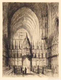 Chester Cathedral - Drypoint Etching in Ink on Paper