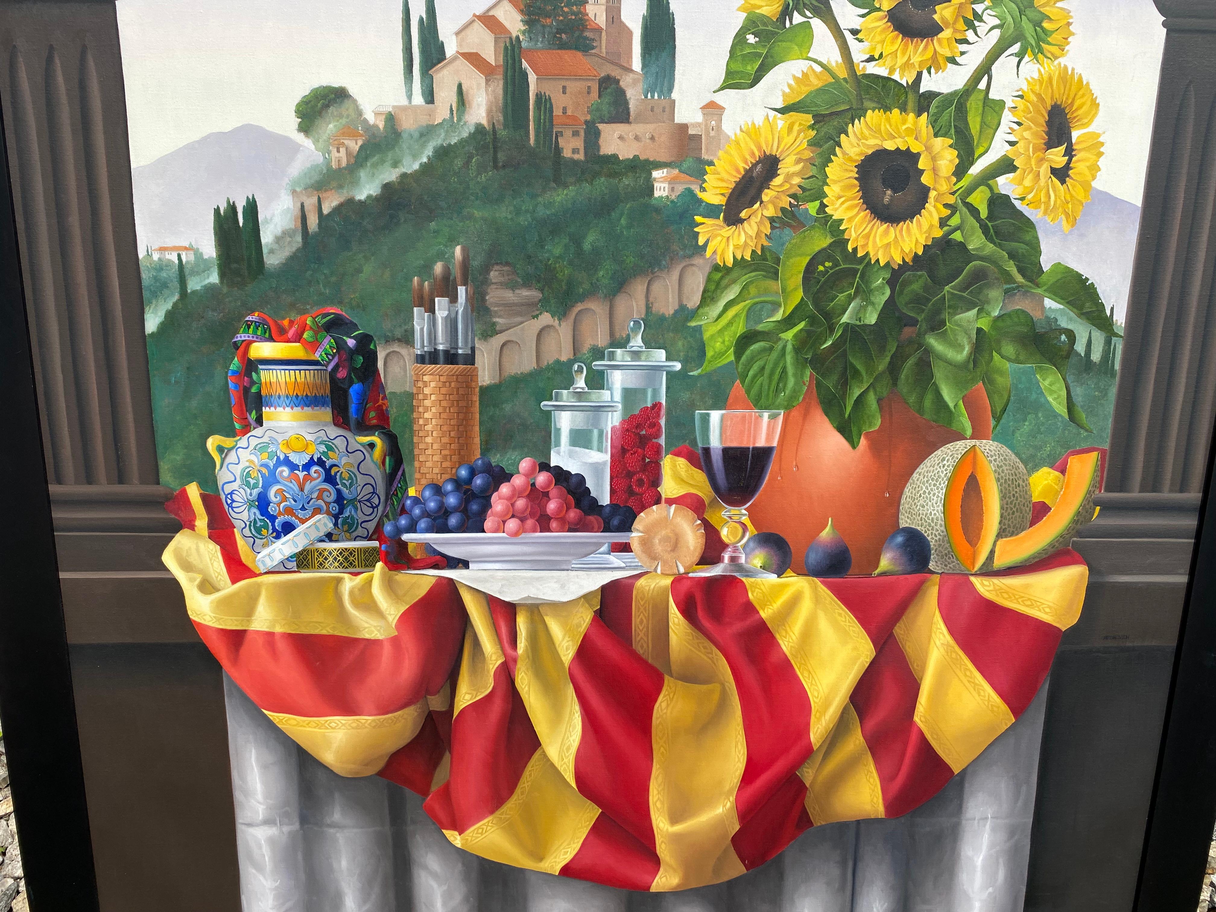 La Campana & La Citta - Gray Still-Life Painting by James Aponovich