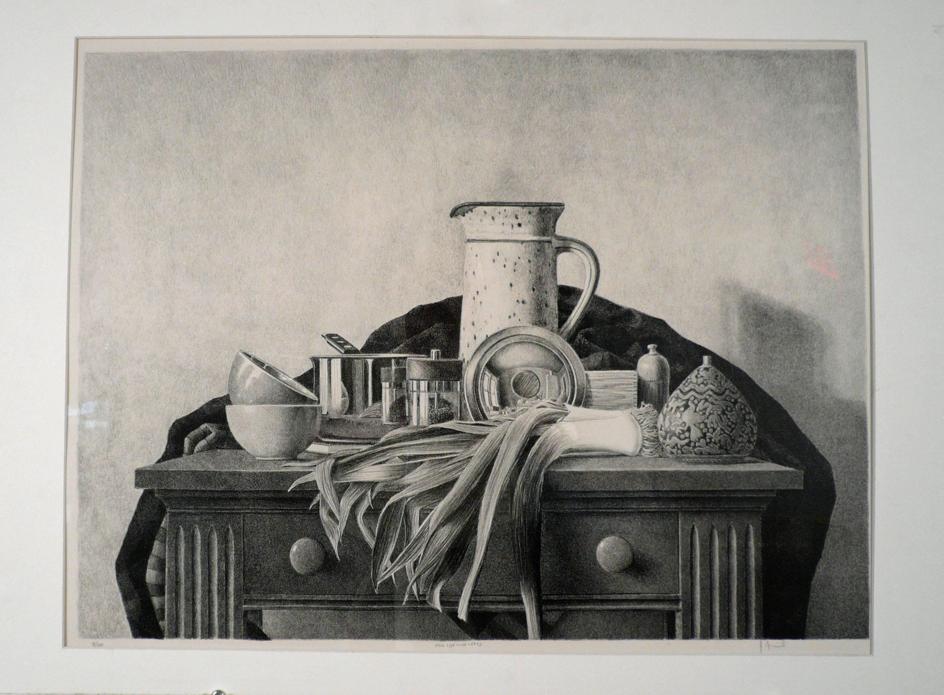 STILL LIFE WITH LEEKS – Print von James Aponovich