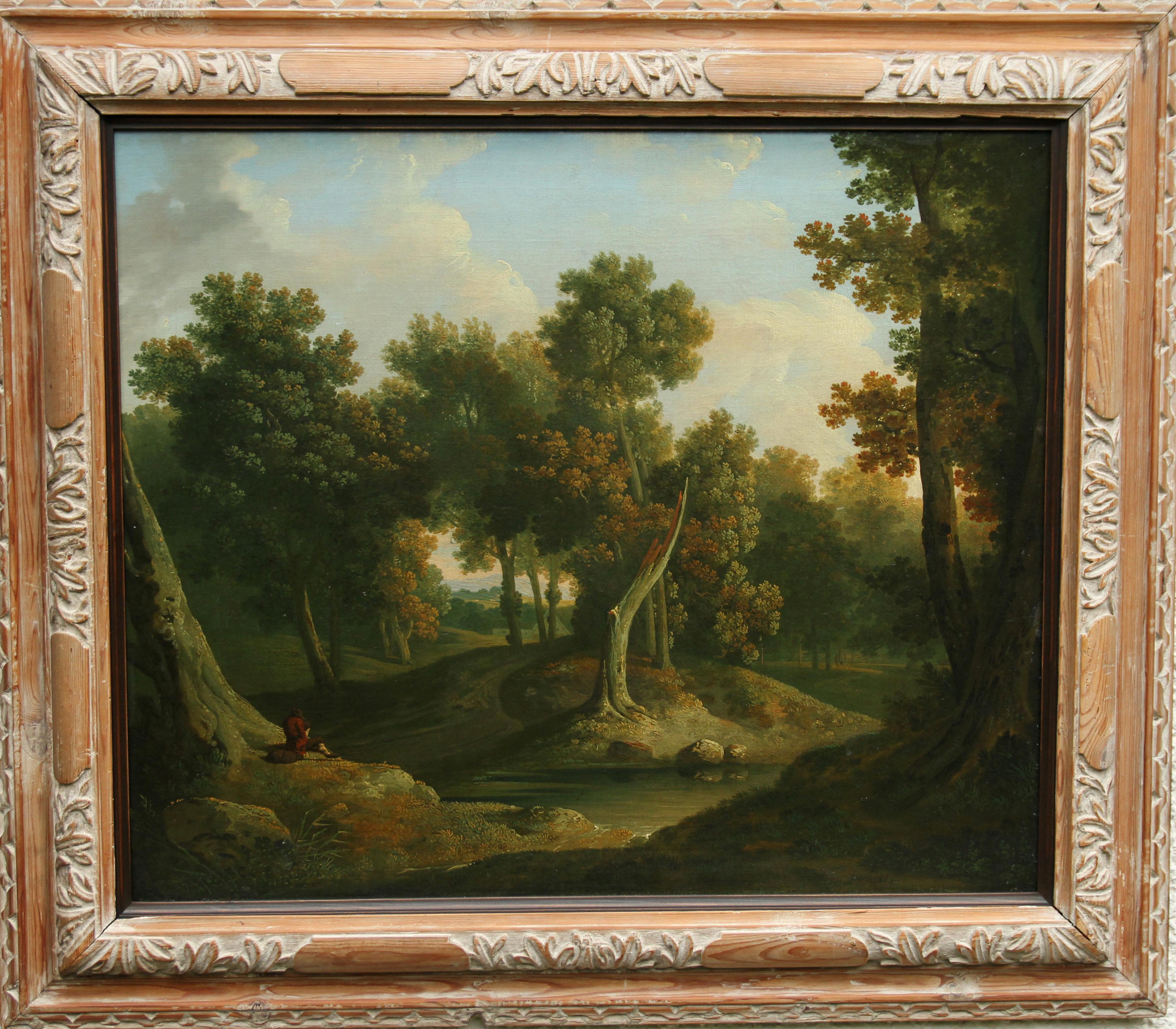 Paisaje arbolado del Viejo Maestro - Pintura al óleo irlandesa de 1830 sobre el arte del bosque  - Painting Antiguos maestros de James Arthur O'Connor