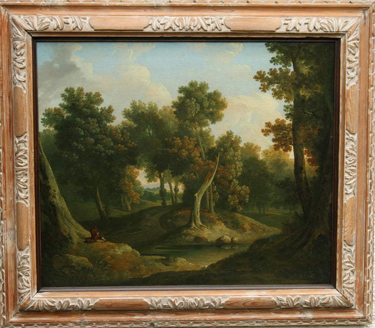 Old Master Wooded Landscape - Irish 1830 art woodland oil painting  - Old Masters Painting by James Arthur O'Connor