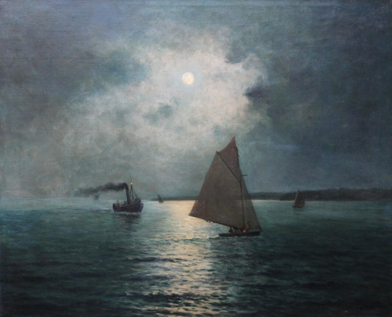 James Ashton Moonlit Coastal Scene Australian Impressionist